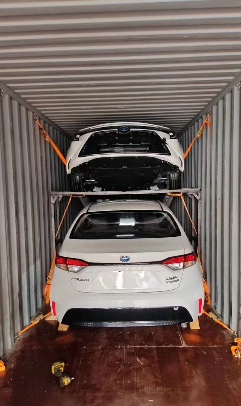 Racked vehicles ready for sealing